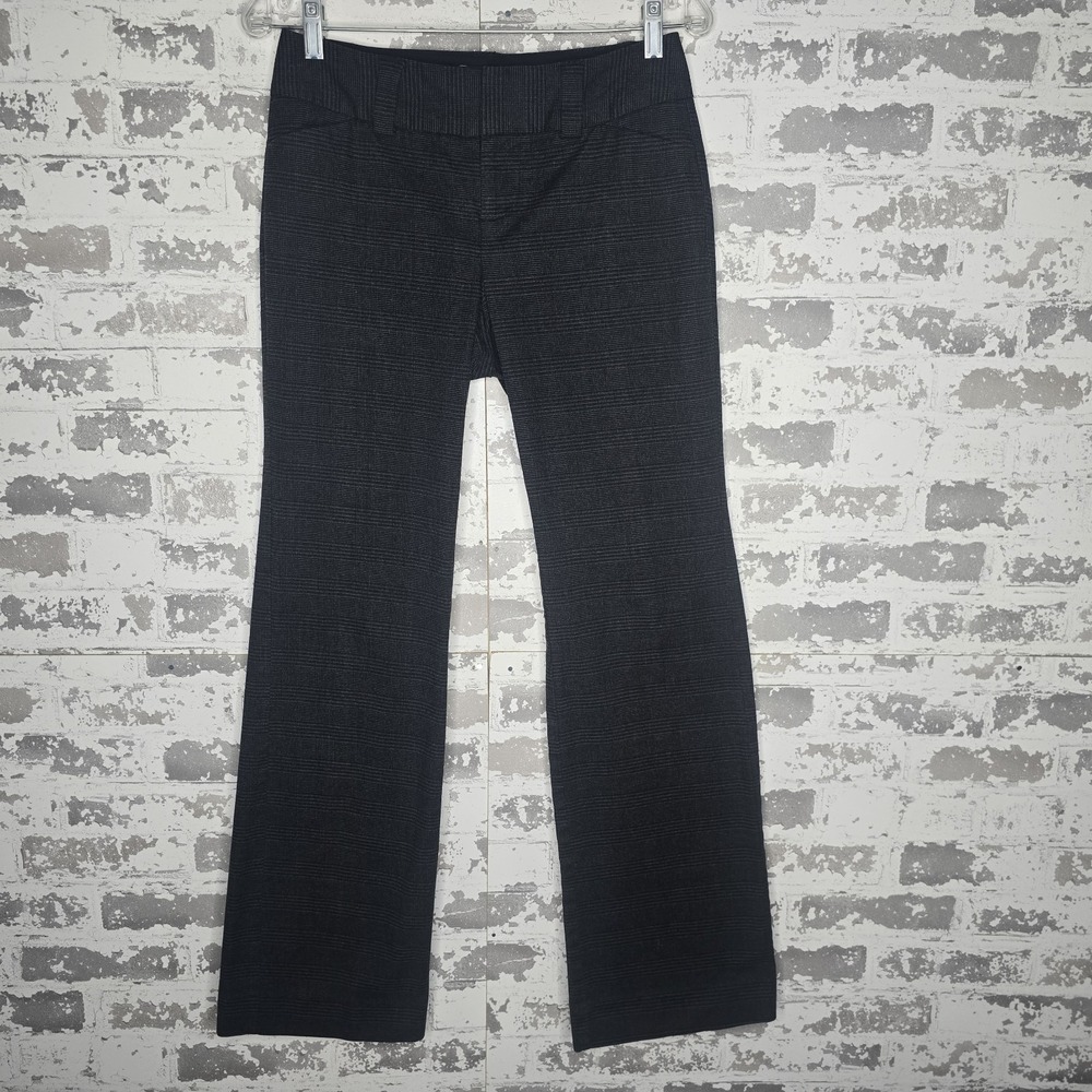 Gap Dress Pants Womens 2 Gray Plaid Curvy Fit Flared Leg Stretch Business Career